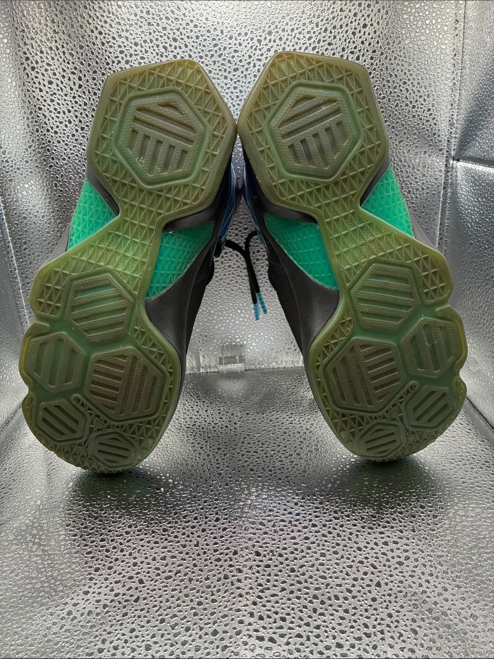 Nike Kids Black Sneakers with Teal and Blue Accents - Picture 6 of 7